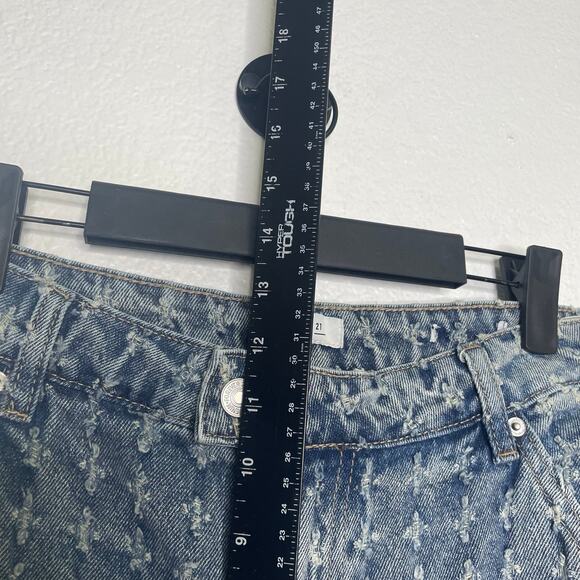 Forever 21 Womens Jeans Size 30 Blue Denim Distressed Straight Leg High Rise - Picture 5 of 15